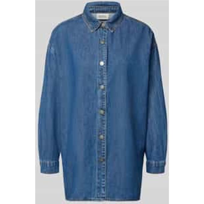 Oversized jeansblouse met verlaagde schouders model 'Hilma'
