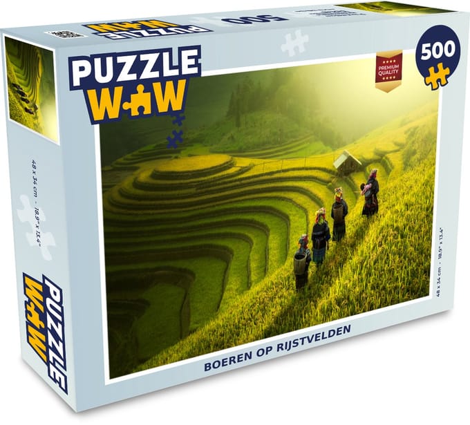 Puzzel Boeren op rijstvelden - Legpuzzel - Puzzel 500 stukjes