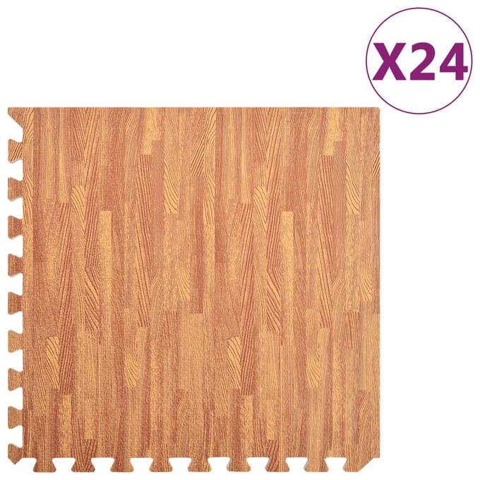 vidaXL - Vloermatten - 24 - st - 8,64 - ㎡ - EVA-schuim - houtnerfprint
