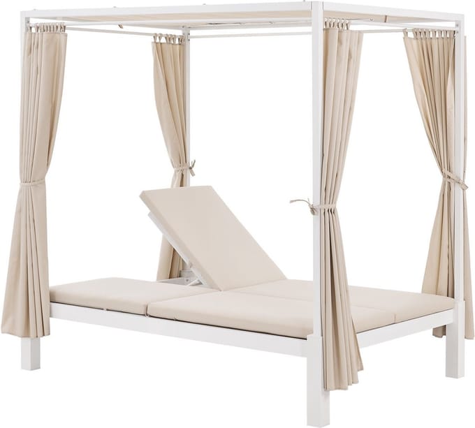 Dubbel Ligbed / Loungebed Kreta - Beige / Wit