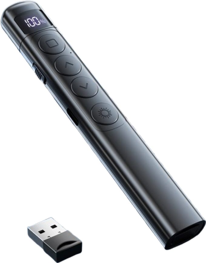 longziming -Draadloze Presenter met Laserpointer – Plug & Play – USB Ontvanger – Breed Compatibel met Diverse Apparaten – Voor Professionele Presentaties
