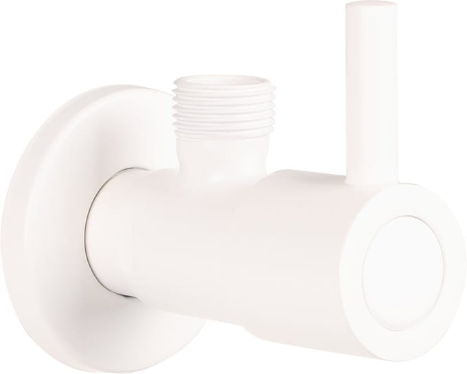 Differnz Hoekstopkraan Mat Wit - Met Rozet - Toiletkraan