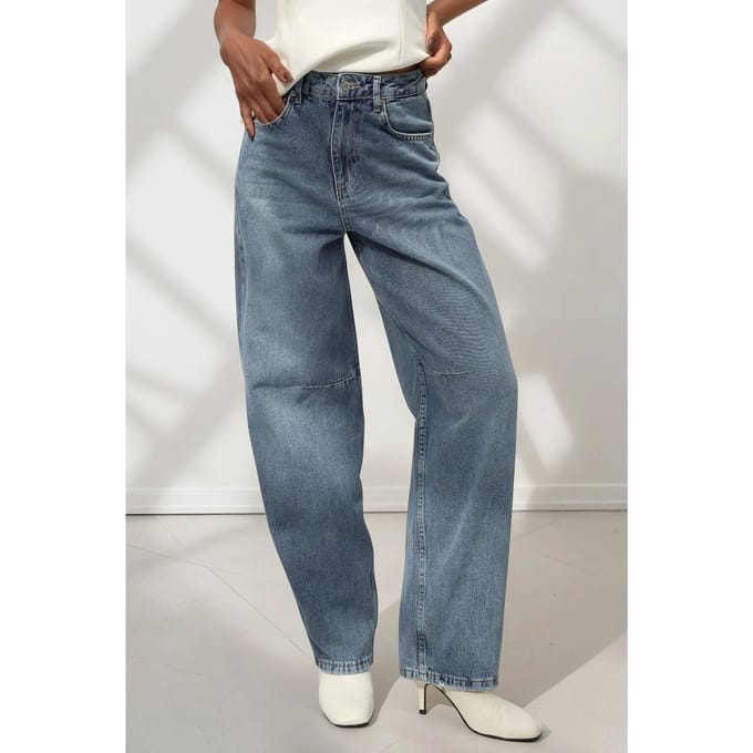 Brede Pijpen Baggy Fit Denim Jeans