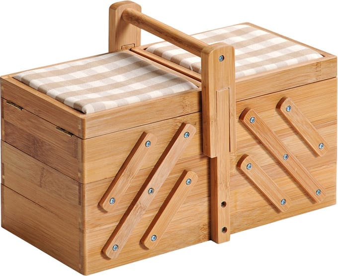 Kesper Naaidoos - bamboe - 16x29x19 cm - 6 vakken - naaimand - opberger