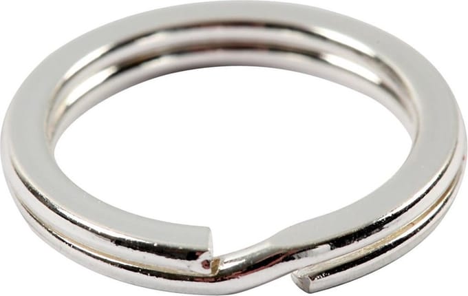 Splitring, d 15 mm, verzilverd, 15 stuk/ 1 doos