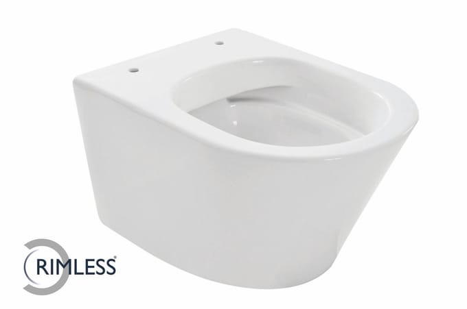 Wiesbaden Vesta Compact Rimless Wandcloset 47 cm. Zonder Zitting - Wit