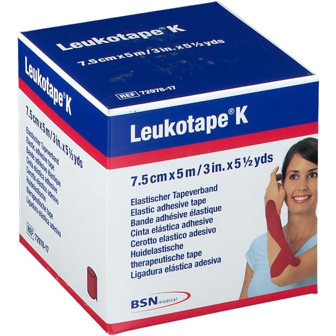 Leukotape K Kleefwindel Elast Rood 7,5cmx5m 1