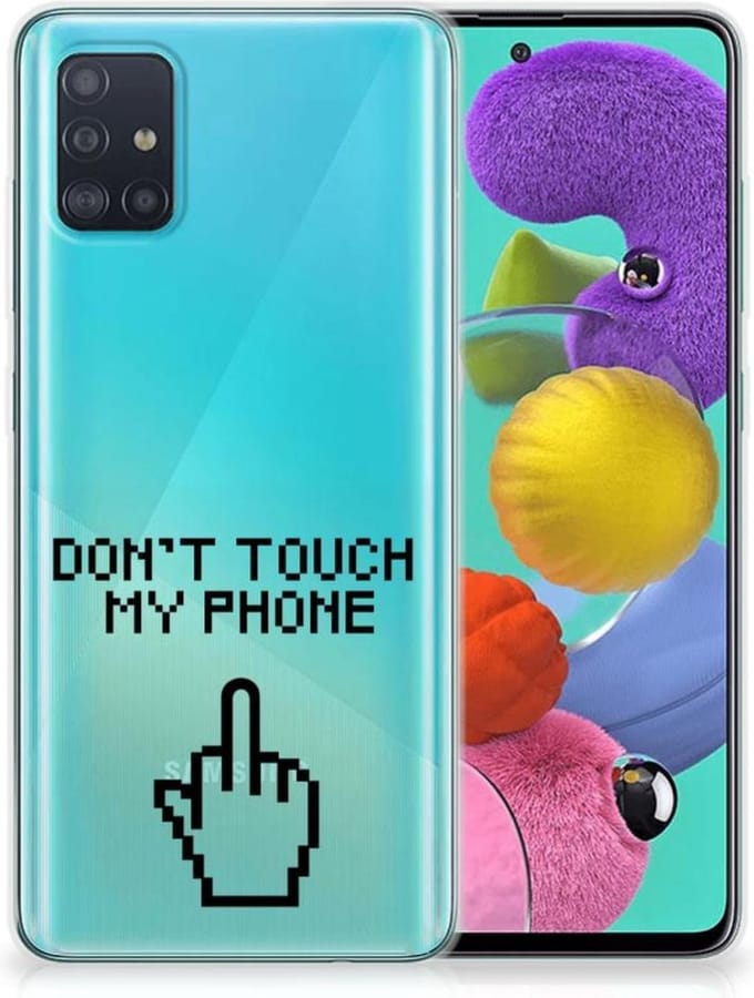 Samsung Galaxy A51 Silicone-hoesje Finger Don't Touch My Phone
