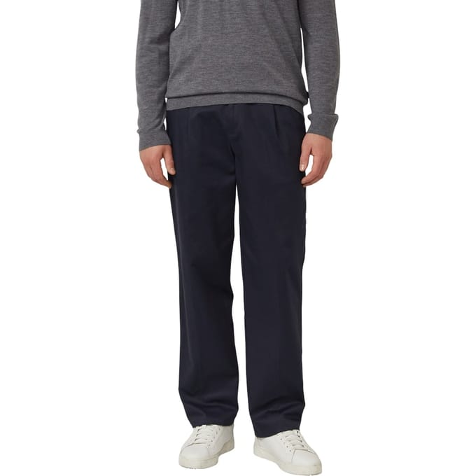 s.Oliver - male - Broek met wijde pijpen, plooien en elastische tailleband