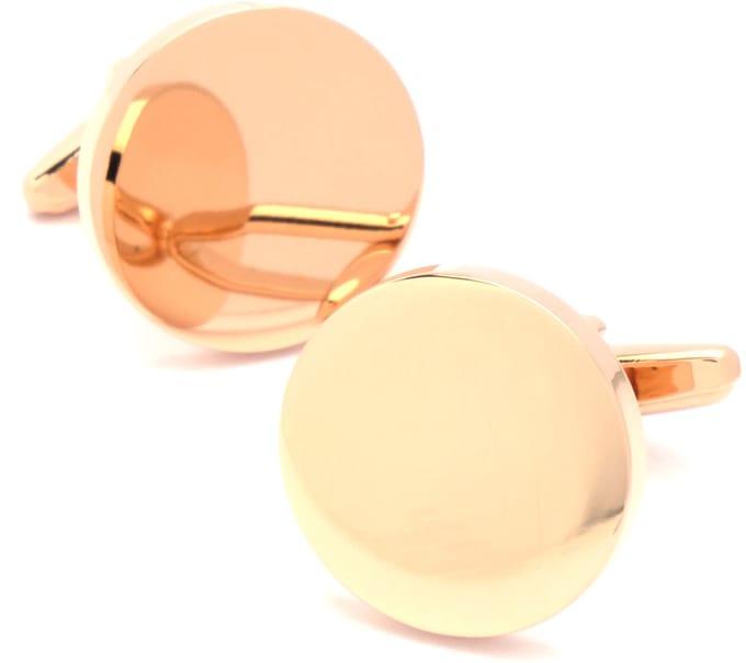 Manchetknopen - Rond Rose Goud Effen 20mm