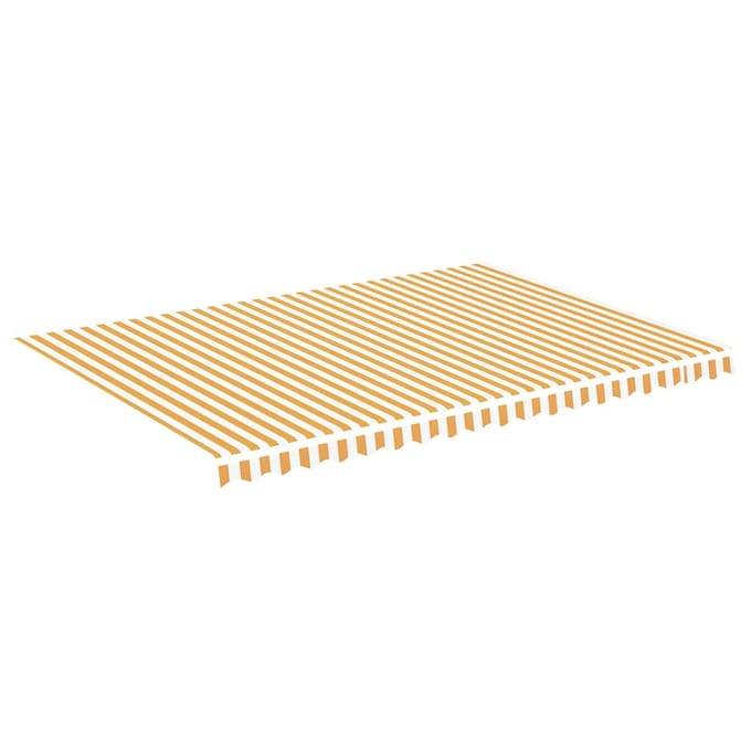 vidaXL - Vervangingsdoek - voor - luifel - 500x350 - cm - polyester - geel - en - wit