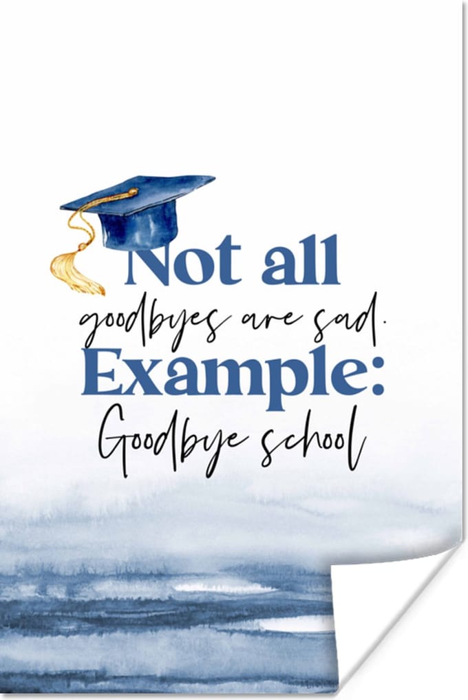 Poster Afgestudeerd - Diploma - Studenten - Spreuken - 60x90 cm