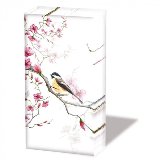 Zakdoeken - Bird & Blossom White - Ambiente - 21x21 cm