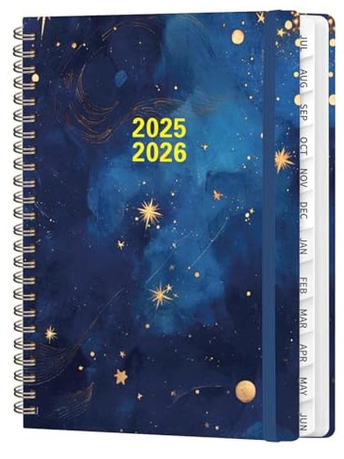 A5 Planner 2025-2026 voor Dames en Heren - Week- en Maandkalender met Tabbladen