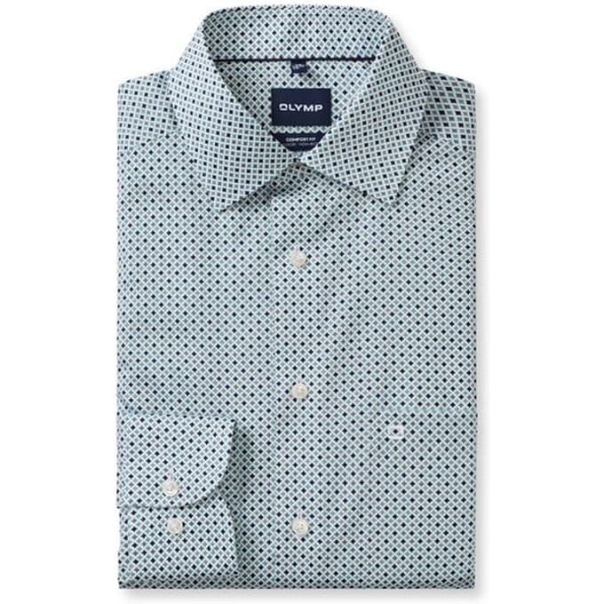 OLYMP Luxor Overhemd, Comfort Fit, New Kent, Groen
