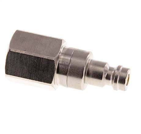 Vernikkeld Messing DN 5 Luchtkoppeling Insteeknippel G 1/4 inch Binnendraad Double Shut-Off - CLP5-F-BN-SV-014
