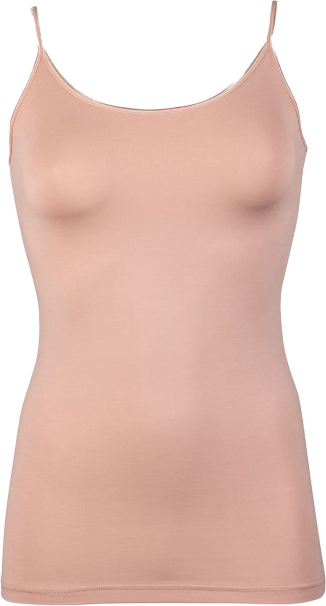 RJ Bodywear Pure Color dames spaghetti top (1-pack) - lichtbruin