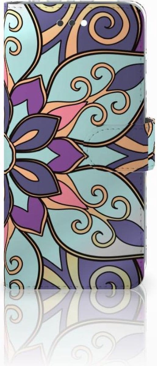 Book Case voor Apple iPhone 7 Plus | 8 Plus Hoesje Purple Flower
