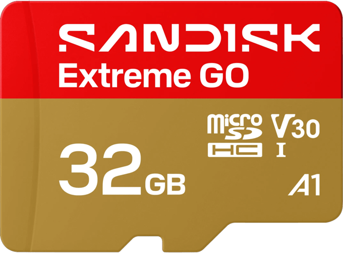 SanDisk microSDHC Extreme GO 32GB (UHS-I, R100MB/s / W60MB/s, 5K)