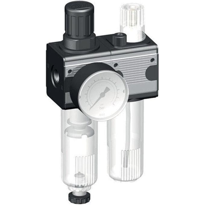 FRL G3/8'' 1200l/min 0,5-10,0bar/7-145psi Cilinderlock Multifix 1