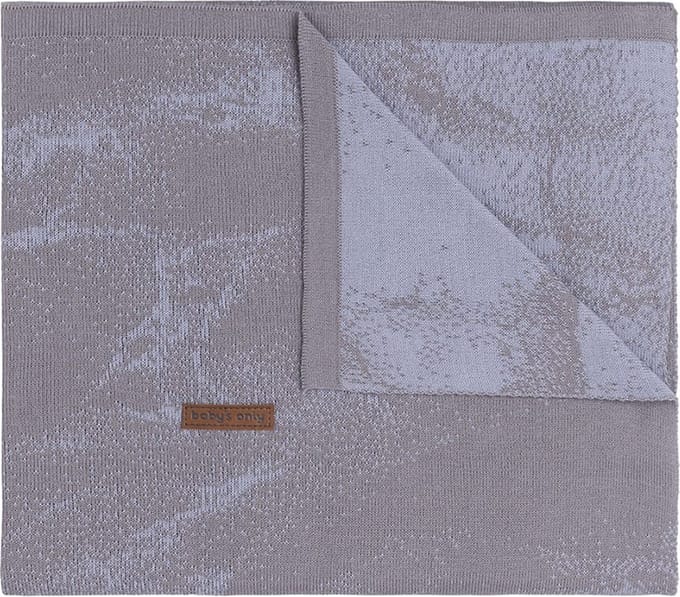 Baby's Only Gebreide wiegdeken - Baby deken Marble - Cool Grey/Lila