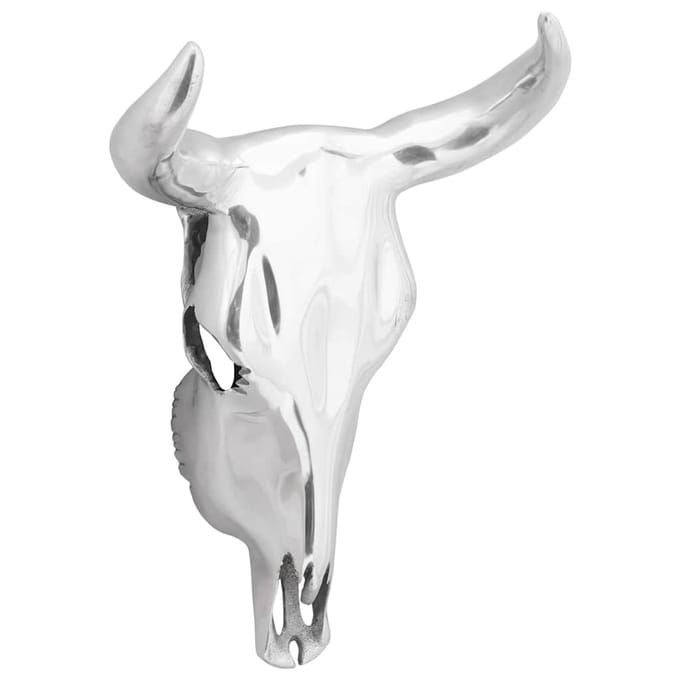 vidaXL - Bullschedel - Zilver - 34 - x - 13 - x - 53 - cm - Aluminium