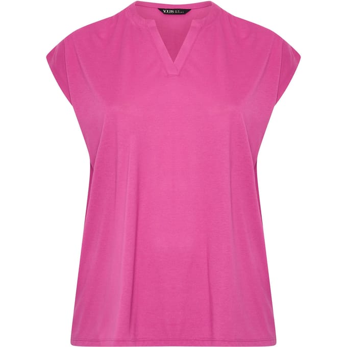 Yours Roze Tshirt Met Ronde Hals En Uitsparing Size 46