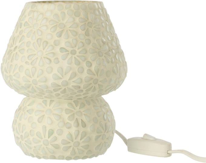 J-Line tafellamp Mozaïek - glas - wit/lichtgroen - small