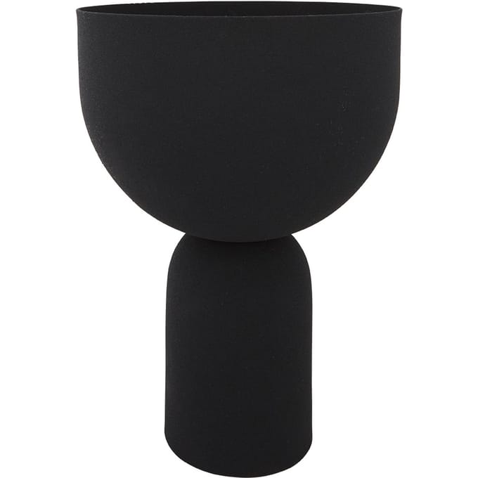 AYTM bloempot Torus, zwart, Ø 22 cm, hoogte 30,6 cm, ijzer