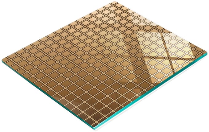 Gehard multifunctioneel decoratief mozaïekbord van glas, goudkleurig, 60x52 cm