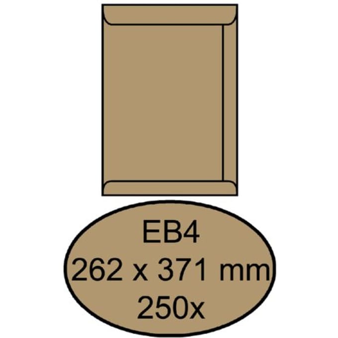Envelop Quantore akte EB4 262x371mm bruinkraft 250 stuks