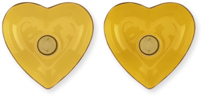 Set of 2 Candle Holders Metal Heart