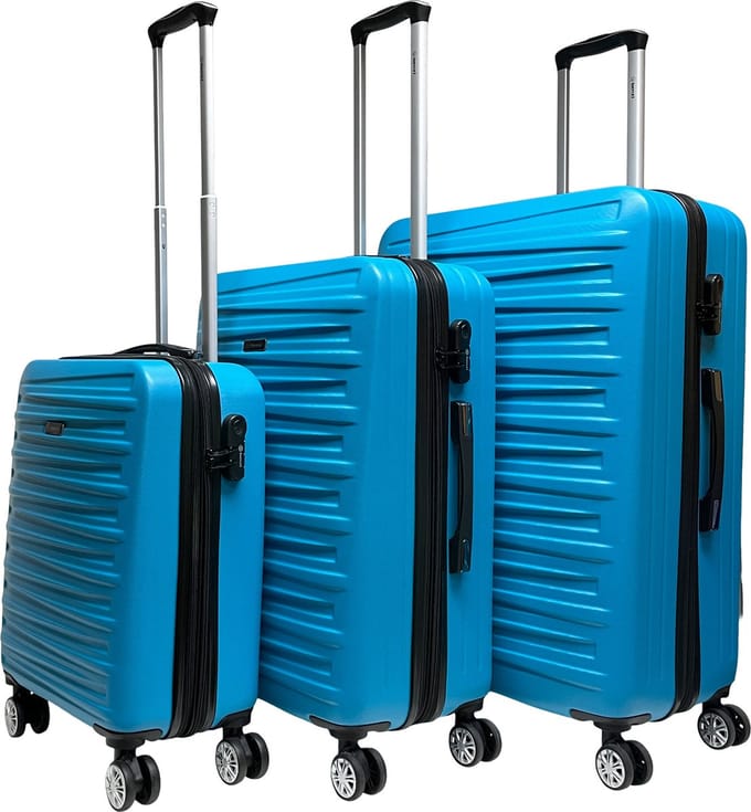 Benzi Leon ABS Kofferset Expandable 3-delig - Turquoise