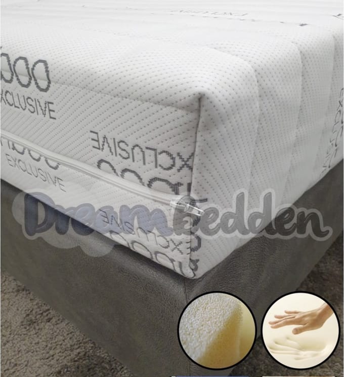 Matras 100x200 Nasa Traagschuim & Hybride schuim Bamboo Exclusive Ca. 21cm Dik