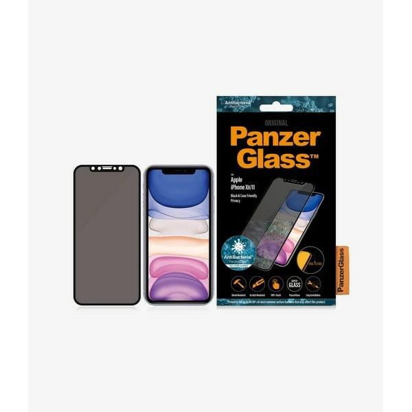 PanzerGlass Screenprotector geschikt voor Apple iPhone 11 Glazen | PanzerGlass Edge to Edge Screenprotector Privacy - Case Friendly - Zwart