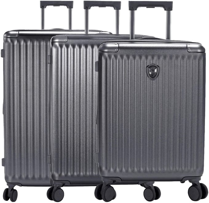 HEYS trolley Luxe 3pc Set Gunmetal antraciet 55cm