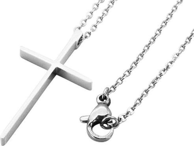 Amanto Ketting Dany - 316L Staal - Kruis - 30x17mm - 49cm