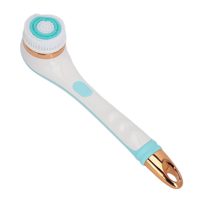 Brosse Électrique pour le Corps Rechargeable Manche Long Gommage de Bain Multifonctionnel Massant Laveur de Douche vert