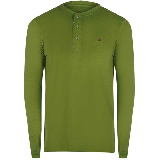 Tommy Hilfiger Heren T-Shirt met lange mouwen (Groen)