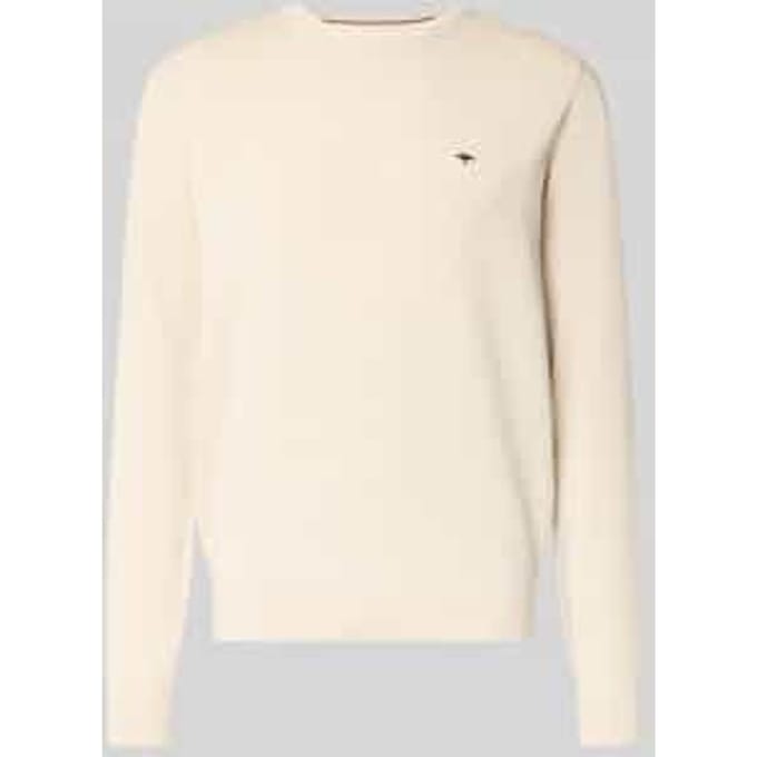 Fynch-Hatton Trui Solid Color O-Neck Superfine Cotton New Off White / male