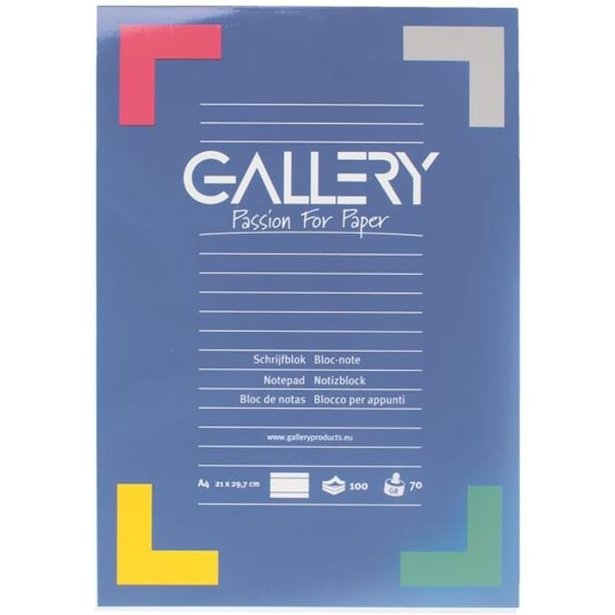 Gallery schrijfblok, ft A4, gelijnd, 100 vel, 1 stuk
