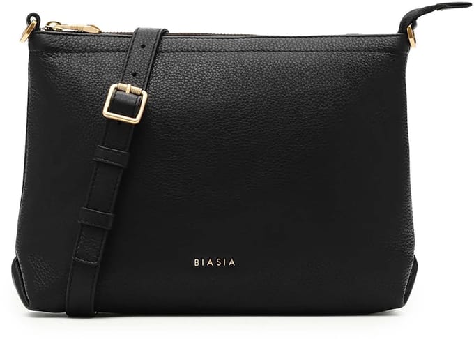 Biasia Weave Small Crossbodytas Medium Dames - Leer - Zwart