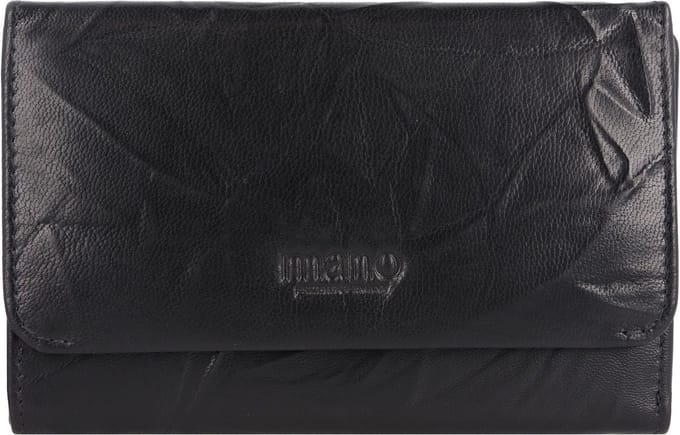 mano Donna Aurona Portemonnee RFID Leer 14,5 cm - Dames - Horizontaal - schwarz