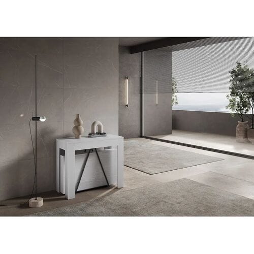 ITAMOBY Uitschuifbare sidetable 90x42/302 cm Scicca eiken wit