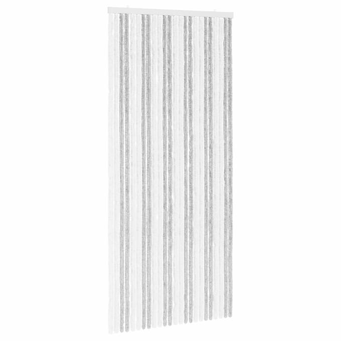 vidaXL - Insecten - Gordijn - Chenille - Lichtgrijs - en - wit - 100 - x - 220 - cm