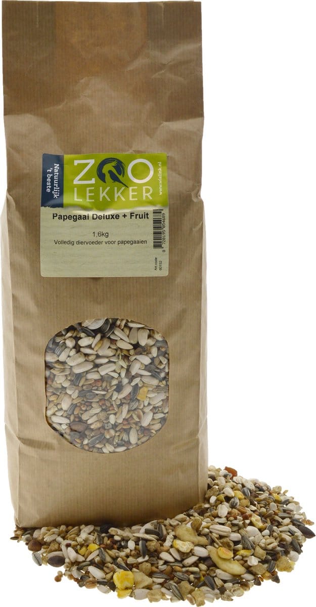 Zoolekker Papegaai Deluxe + Fruit 1,6kg