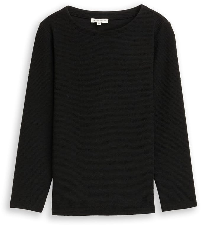 Tom Tailor - Plus Size - Sweatshirt met glittereffect - Maat 48 - deep black