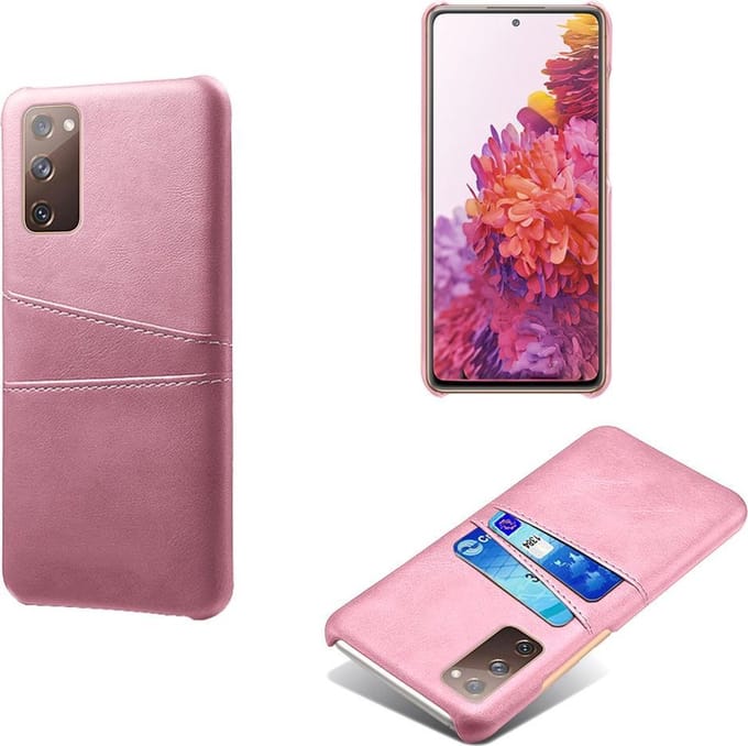 Backcover met Opbergvakjes + PMMA Screenprotector voor Galaxy S20 FE 4G/5G  _ Roze Goud