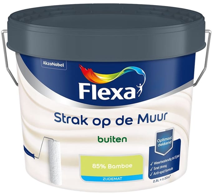 Flexa - Strak Op De Muur Buiten Zijdemat - 85% Bamboe - Mengverf - 2,5 L