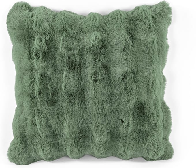 Tiseco - Kussen (gevuld) BUBBLE - imitatie konijnenbont - 45x45 cm - Groen